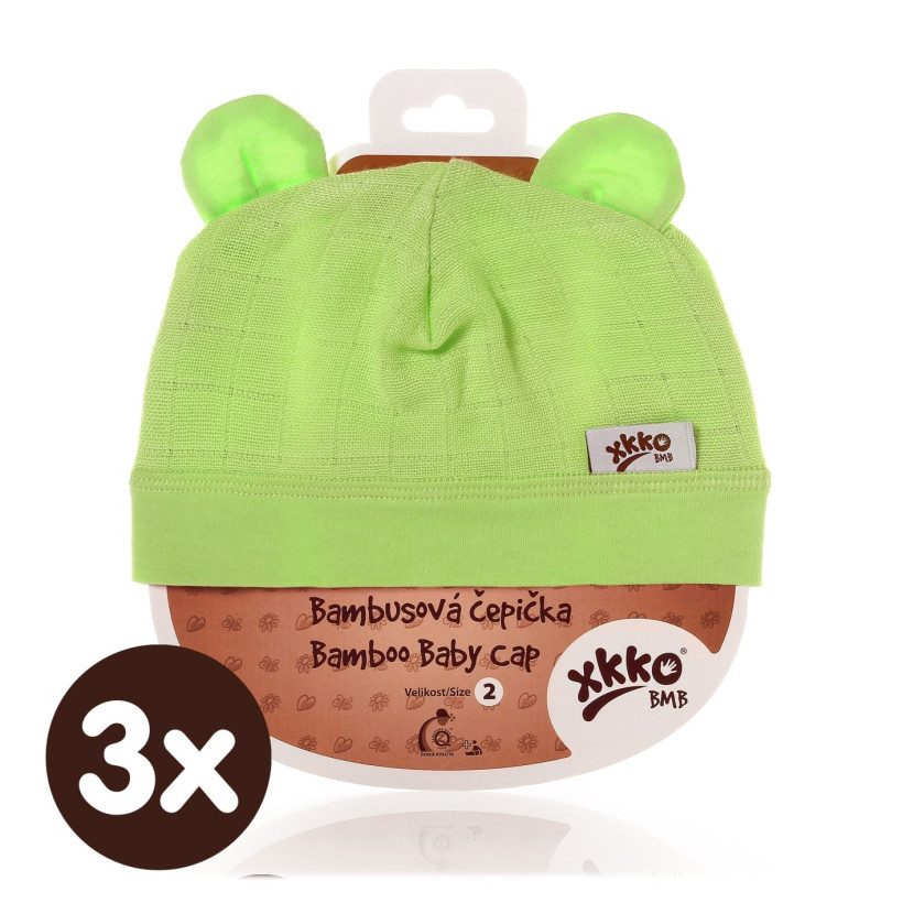 Czapka bambusowa XKKO BMB - Lime 3x1szt. (Hurtowe opak.)