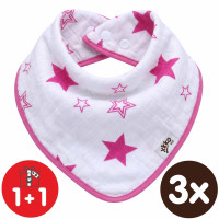 Bandanka bambusowa XKKO BMB - Magenta Stars 3x1szt. (Hurtowe opak.)