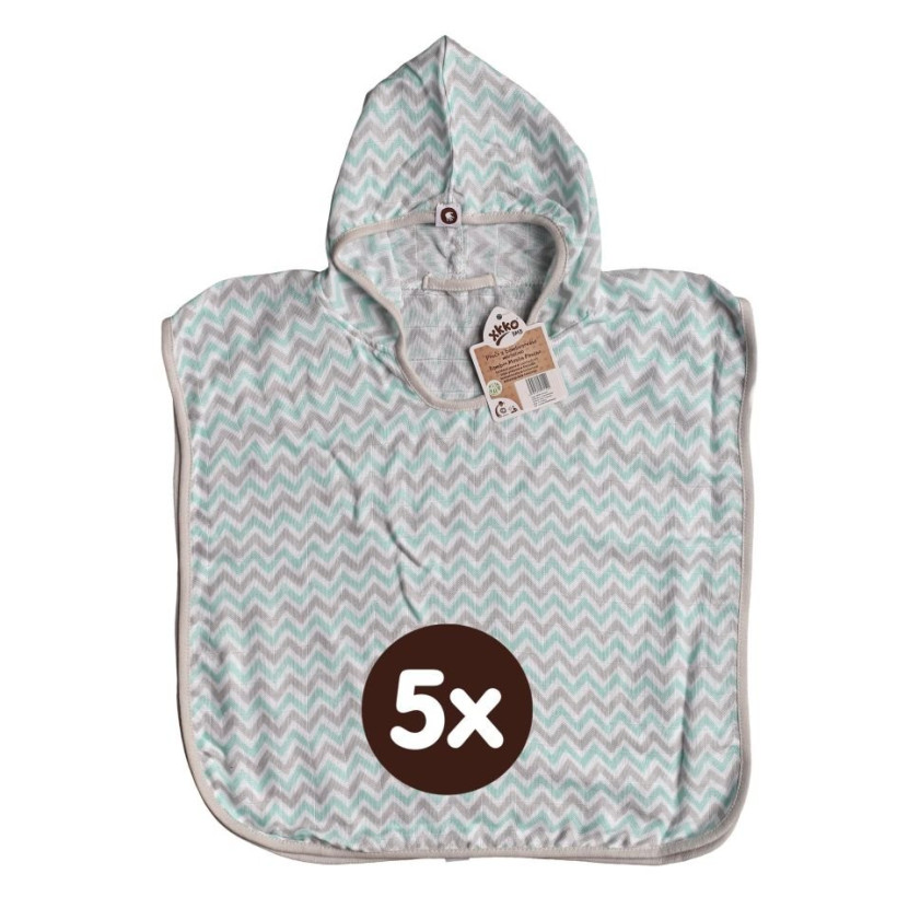 Ponczo bambusowe XKKO BMB - Chevron Mint 5x1szt. (Hurt. opak.)