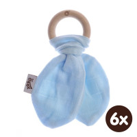 Gryzak bambusowy XKKO BMB Liść - Baby Blue 6x1szt. (Hurt. opak.)
