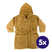 Szlafrok z bawełny organicznej XKKO Organic - Honey Mustard 12-24m 5x1szt. (Hurtowe opak.)