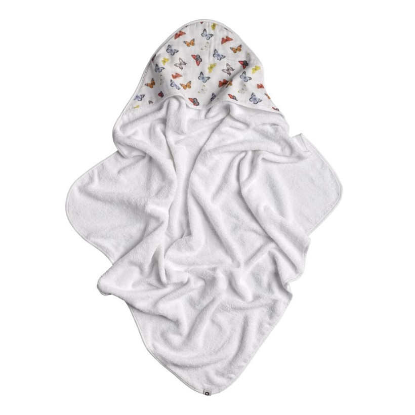 Bambusowy ręcznik z  kapturem XKKO BMB 90x90 - Butterflies 5x1szt. (Hurtowe opak.)