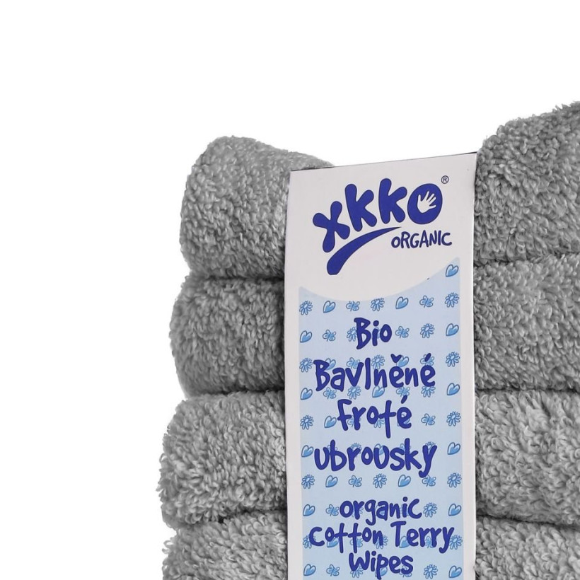 Frotte serwetki XKKO Organic 21x21 - Silver 5x6szt. (Hurtowe opak.)