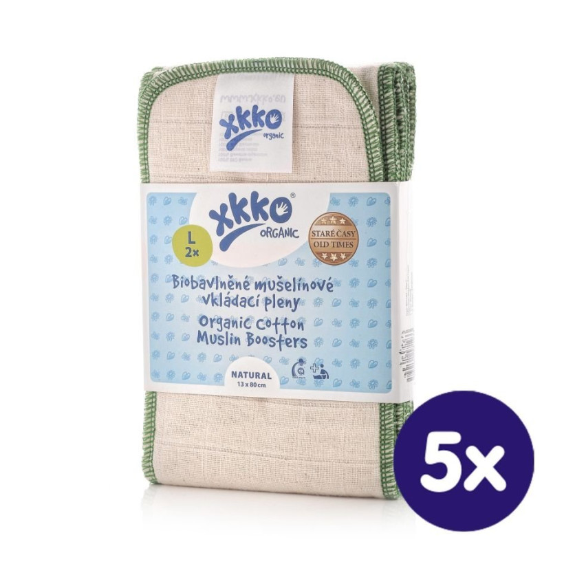 XKKO Organic Old Times Wkład chłonny - Natural Rozmiar L 5x2 szt. (Hurt. opak.)