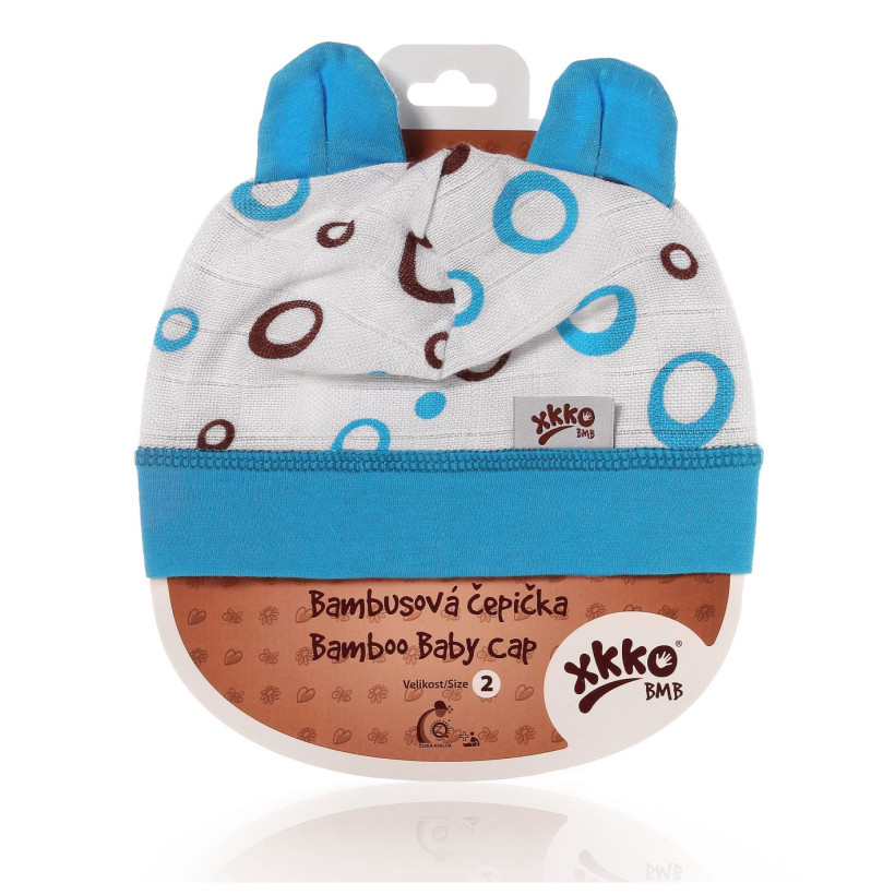 Czapka bambusowa XKKO BMB - Cyan Bubbles 3x1szt. (Hurtowe opak.)