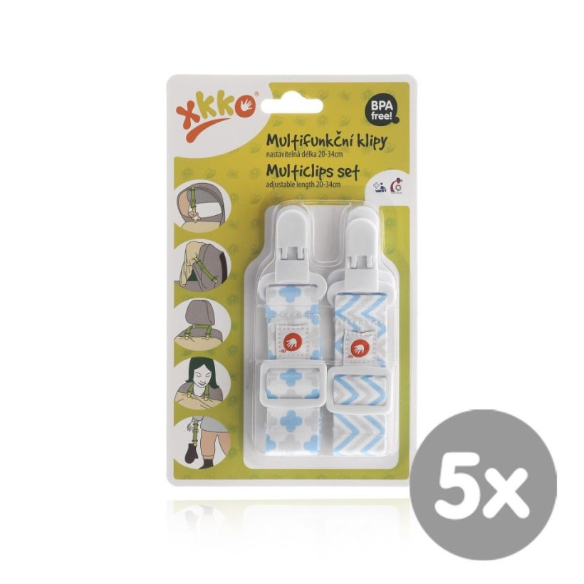 XKKO Klipsy wielofunkcyjne - Scandinavian Baby Blue MIX 5x2Szt. (Hurt.opak.)
