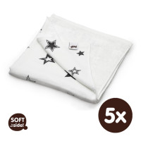 Kocyk bambusowy XKKO BMB 130x70 - Silver Stars 5x1szt. (Hurtowe opak.)