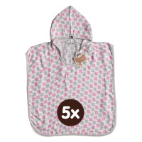 Ponczo bambusowe XKKO BMB - Cross Baby Pink 5x1szt. (Hurt. opak.)