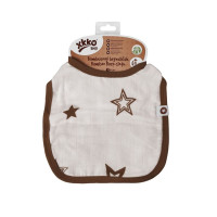 Bambusowy śliniak XKKO BMB - Natural Brown Stars 3x1szt. (Hurtowe opak.)
