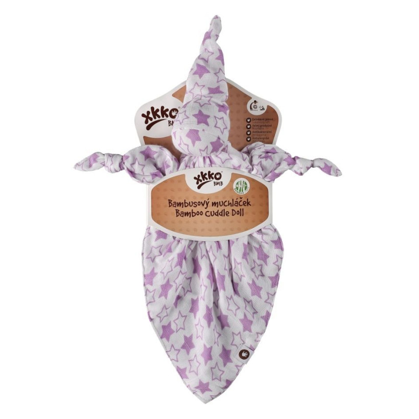 Przytulanka bambusowa XKKO BMB - Little Stars Lilac 5x1szt. (Hurtowe opak.)