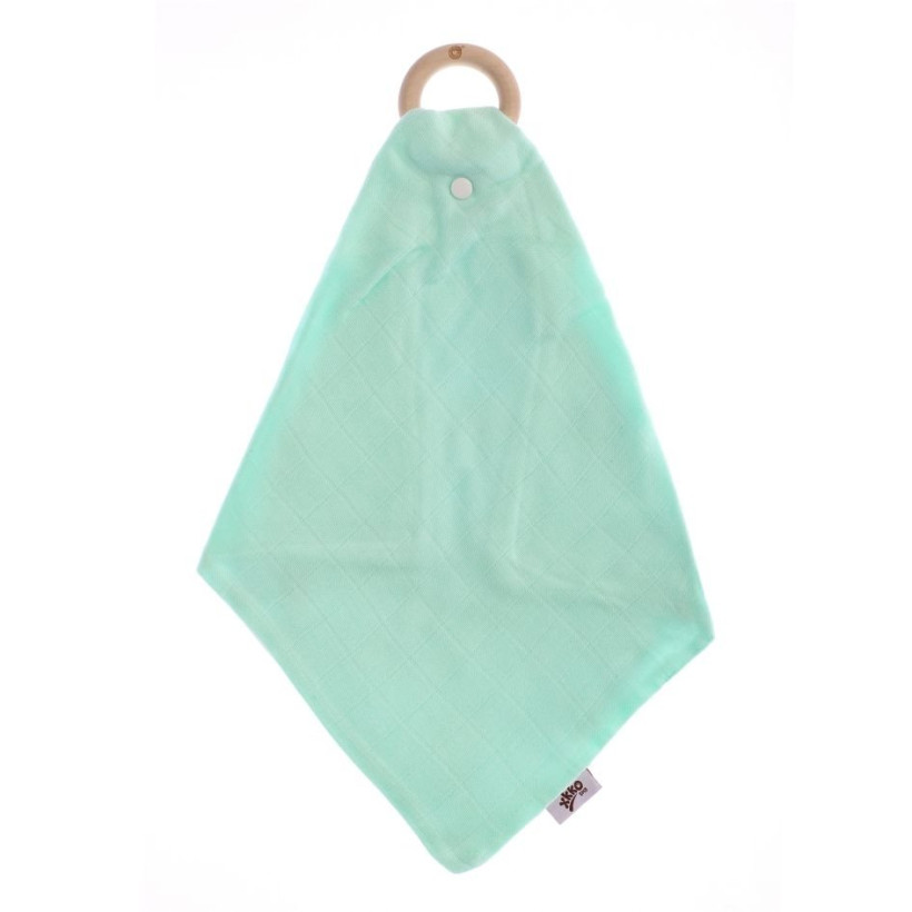 Gryzak bambusowy XKKO BMB z muślinem - Mint 6x1szt. (Hurt. opak.)