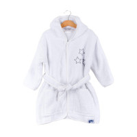 Szlafrok z bawełny organicznej XKKO Organic - White Stars 6-12m