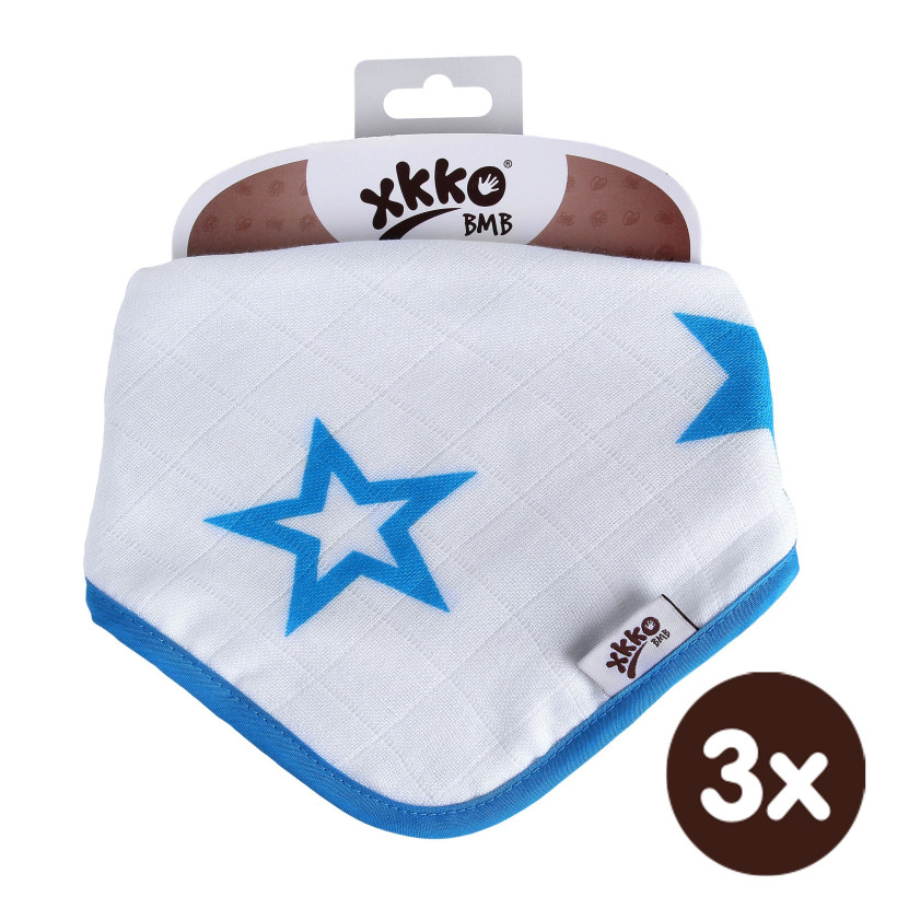 Bandanka bambusowa XKKO BMB - Cyan Stars 3x1szt. (Hurtowe opak.)