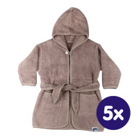 Szlafrok z bawełny organicznej XKKO Organic - Honey Mustard 12-24m 5x1szt. (Hurtowe opak.)