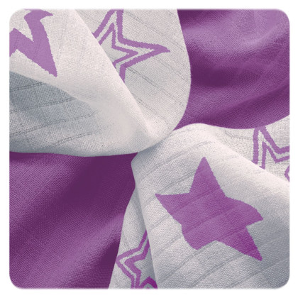 Bambusowe pieluchy XKKO BMB 30x30 - Lilac Stars MIX