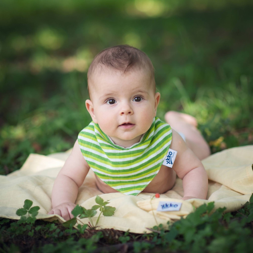 Bandanka XKKO Organic Stare Czasy - Green Stripes