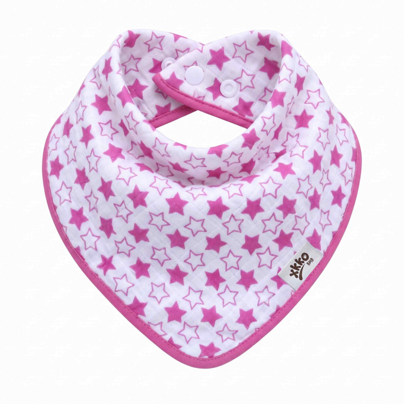 Bandanka bambusowa XKKO BMB - Little Stars Magenta