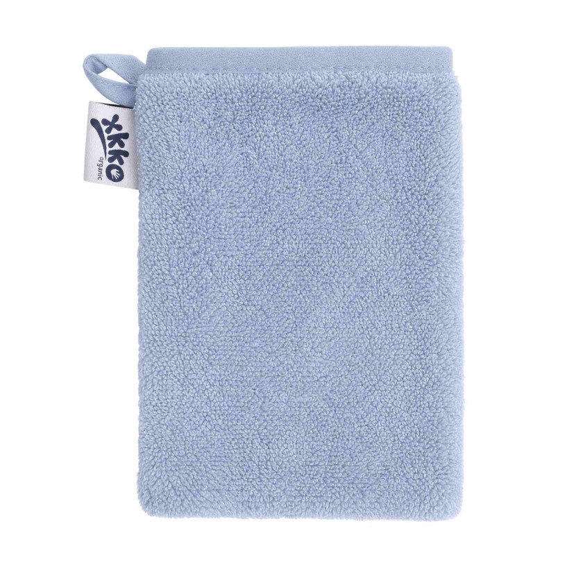 Rękawica kąpielowa z bawełny organicznej XKKO Organic - Baby Blue