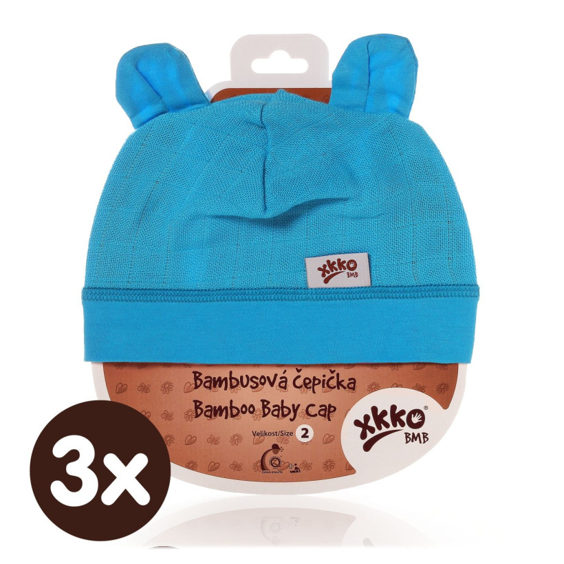 Czapka bambusowa XKKO BMB - Cyan 3x1szt. (Hurtowe opak.)