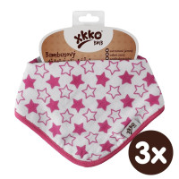 Bandanka bambusowa XKKO BMB - Little Stars Magenta 3x1szt. (Hurtowe opak.)