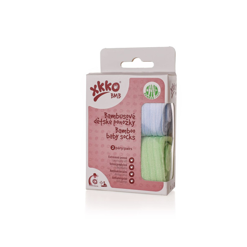 Skarpetki bambusowe XKKO BMB - Pastels For Boys 24-36m/2 pary