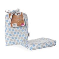 Bambusowa muślinowa pielucha XKKO BMB 120x120 - Scandinavian Baby Blue Cross