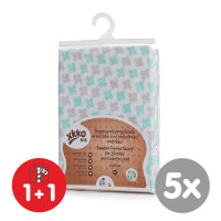Bambusowe prześcieradło z gumką XKKO BMB 50x70 - Mint Cross 5x1szt (Hurtowe opak.)