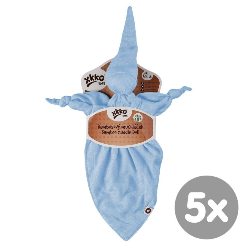 Przytulanka bambusowa XKKO BMB - Baby Blue 5x1szt. (Hurtowe opak.)