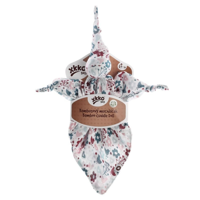 Przytulanka bambusowa XKKO BMB - Flowers&Birds Girls 5x1szt. (Hurtowe opak.)