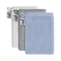 Rękawica kąpielowa z bawełny organicznej XKKO Organic - Baby Blue MIX