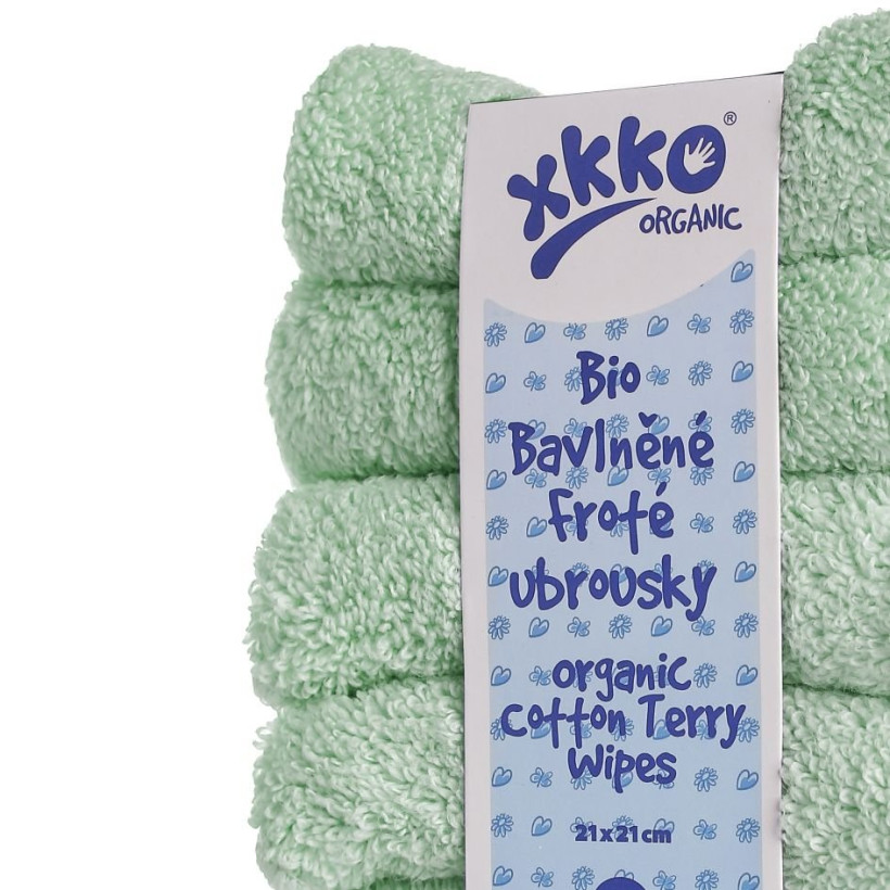 Frotte serwetki XKKO Organic 21x21 - Mint 5x6szt. (Hurtowe opak.)