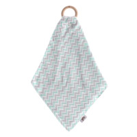 Gryzak bambusowy XKKO BMB z muślinem - Chevron Mint 6x1szt. (Hurt. opak.)