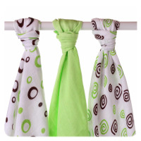 Bambusowe pieluchy XKKO BMB 70x70 - Spirals&Bubbles Lime MIX 10x3st. (Hurtowe opak.)