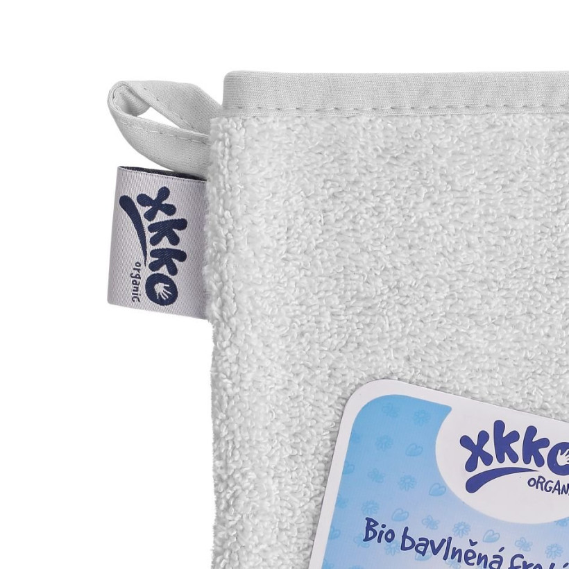Rękawica kąpielowa z bawełny organicznej XKKO Organic - White