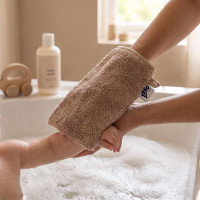 Rękawica kąpielowa z bawełny organicznej XKKO Organic - Baby Pink