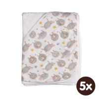 Bambusowy ręcznik z  kapturem XKKO BMB 90x90 - Dreamy Sheeps 5x1szt. (Hurtowe opak.)