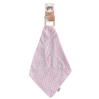 Gryzak bambusowy XKKO BMB z muślinem - Chevron Baby Pink