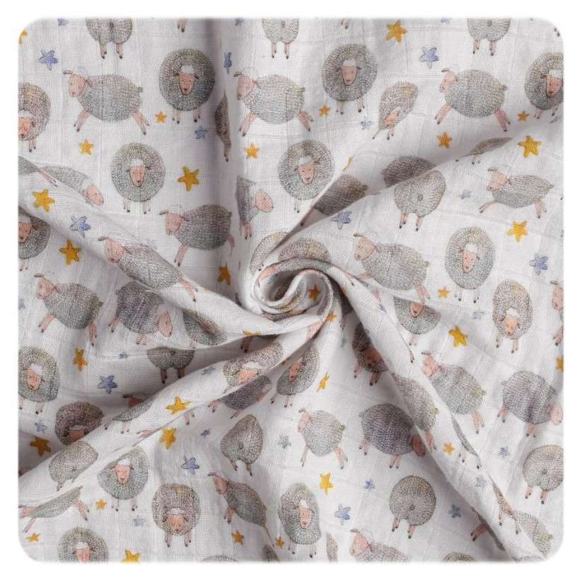 Pielucha muślinowa XKKO Organic 120x120 - Dreamy Sheeps