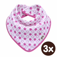 Bandanka bambusowa XKKO BMB - Little Stars Magenta 3x1szt. (Hurtowe opak.)