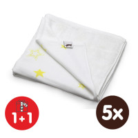 Kocyk bambusowy XKKO BMB 130x70 - Lemon Stars 5x1szt. (Hurtowe opak.)