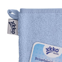 Rękawica kąpielowa z bawełny organicznej XKKO Organic - Baby Blue