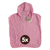 Ponczo bambusowe XKKO BMB - Baby Pink 5x1szt. (Hurt. opak.)