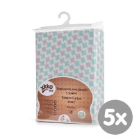 Bambusowe prześcieradło z gumką XKKO BMB 120x60 - Mint Cross 5x1szt. (Hurtowe opak.)