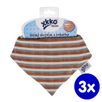 Bandanka XKKO Organic Stare Czasy - Brown Stripes 3x1szt. (Hurtowe opak.)