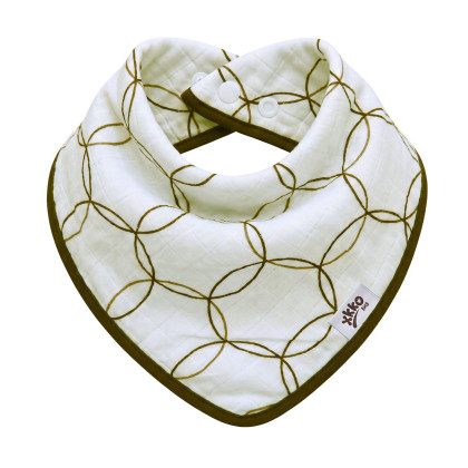 Bandanka bambusowa XKKO BMB - Natural Brown Circles