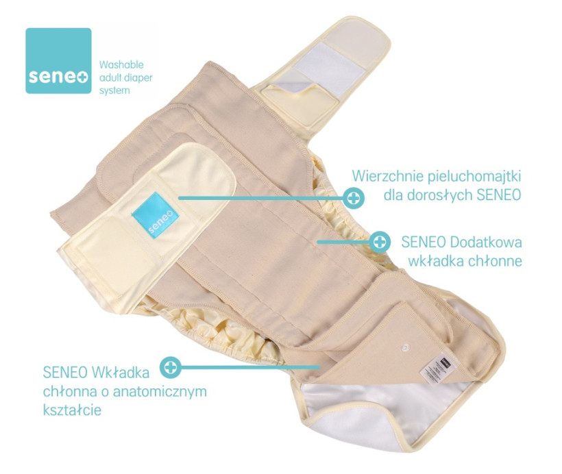 SENEO Wierzchnie pieluchomajtki dla dorosłych - Pastel Yellow Rozmiar M