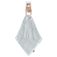 Gryzak bambusowy XKKO BMB z muślinem - Chevron Mint 6x1szt. (Hurt. opak.)