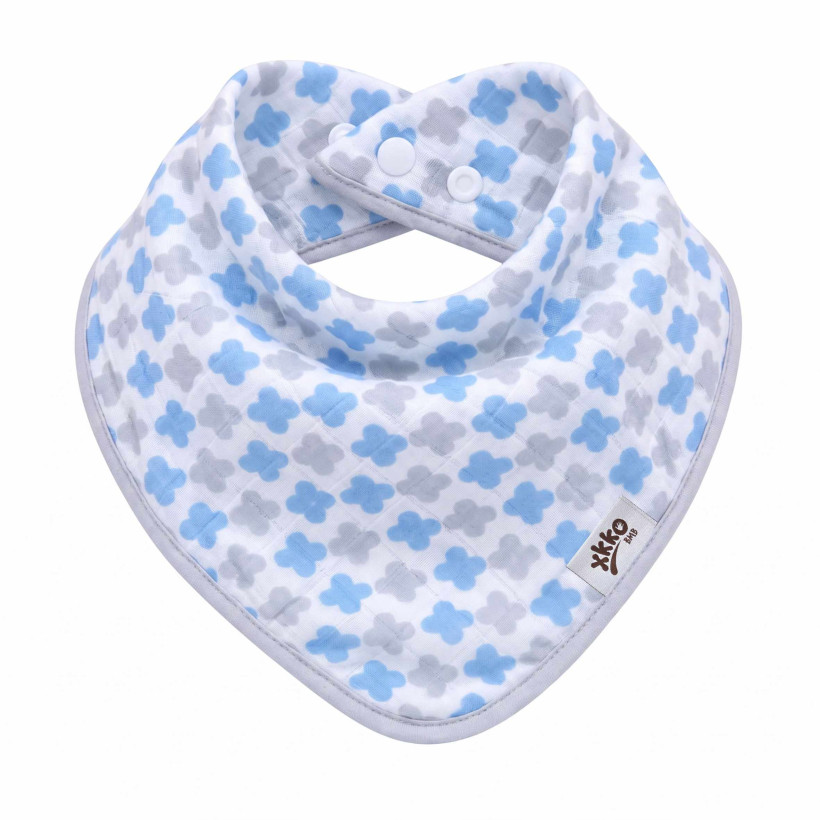 Bandanka bambusowa XKKO BMB - Scandinavian Baby Blue Cross