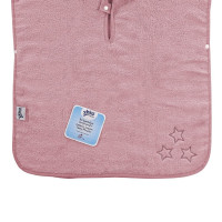 Ponczo kąpielowe z bawełny organicznej XKKO Organic - Baby Pink Stars 5x1szt. (Hurtowe opak.)