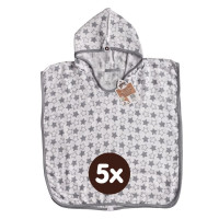 Ponczo bambusowe XKKO BMB - Silver Little Stars 5x1szt. (Hurt. opak.)